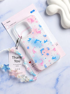 قاب Pastel Star Dolphin آیفون با آویز